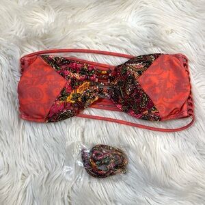 O’Neill Pink Paisley Strappy Festival Bandeau Top